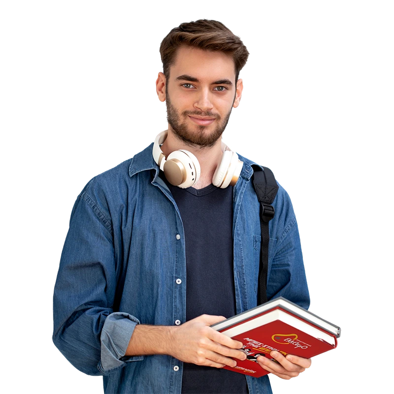 man holding books