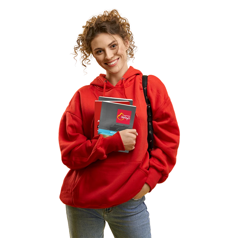 woman holding books